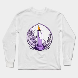 Serene Candle and Nature Emblem No. 611 Long Sleeve T-Shirt